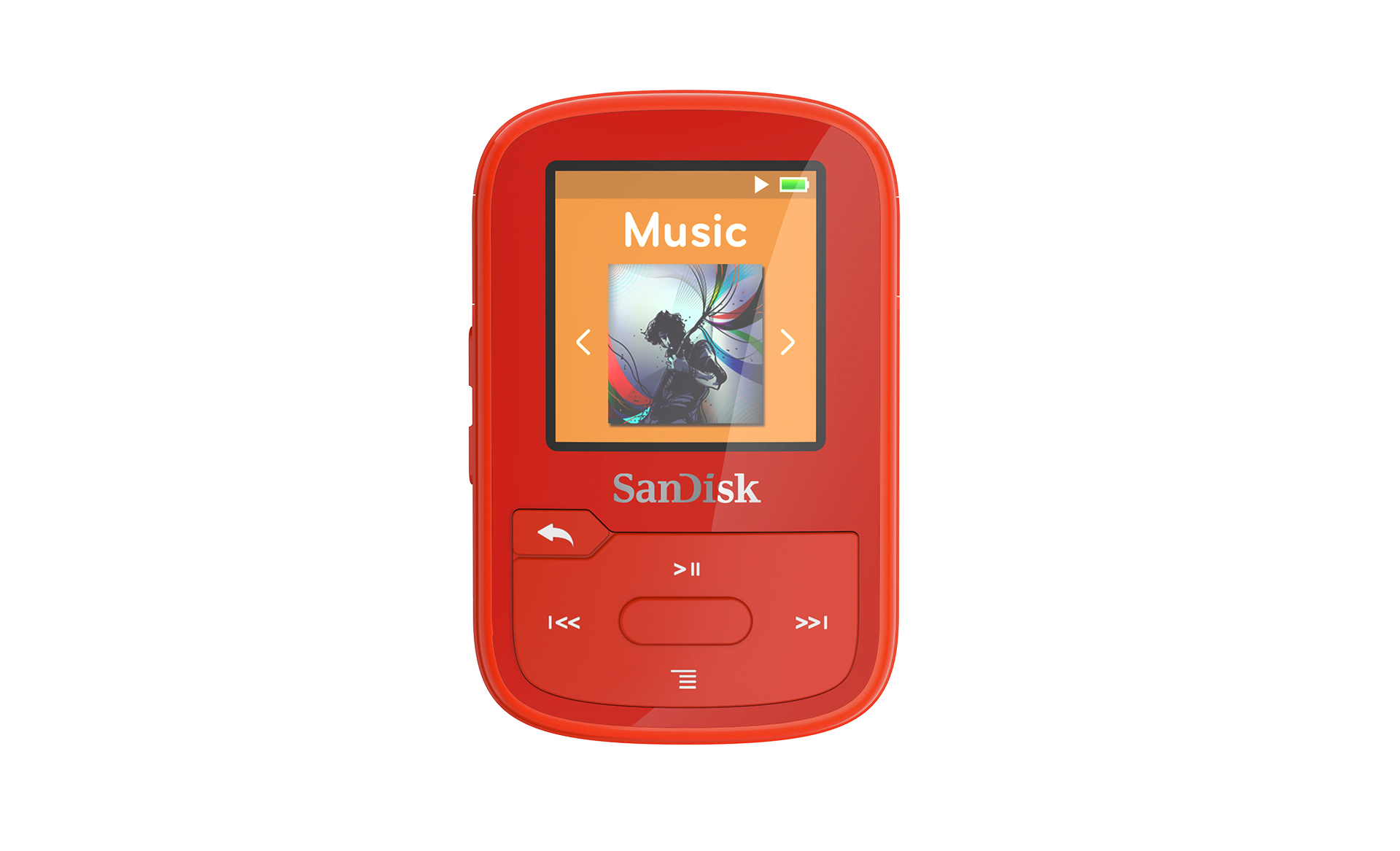 SANDISK Clip Sport Plus - MP3 Player (16 GB, Rot)