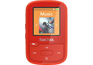 SANDISK Clip Sport Plus - MP3 Player (16 GB, Rot)