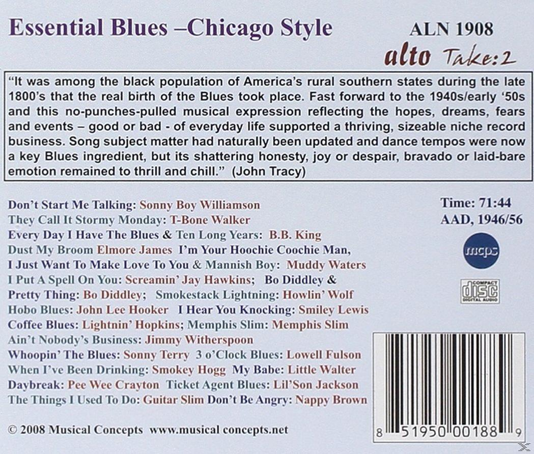CD-Rückseite mit Text. Der Text handelt von Blues-Musik und den Songtiteln.