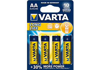 VARTA VARTA Longlife AA - Batteris - 4 pezzi - Giallo/Blu - Pila (Oro/Blu)