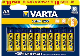 VARTA Longlife - AA Batterie (Gelb/Blau)