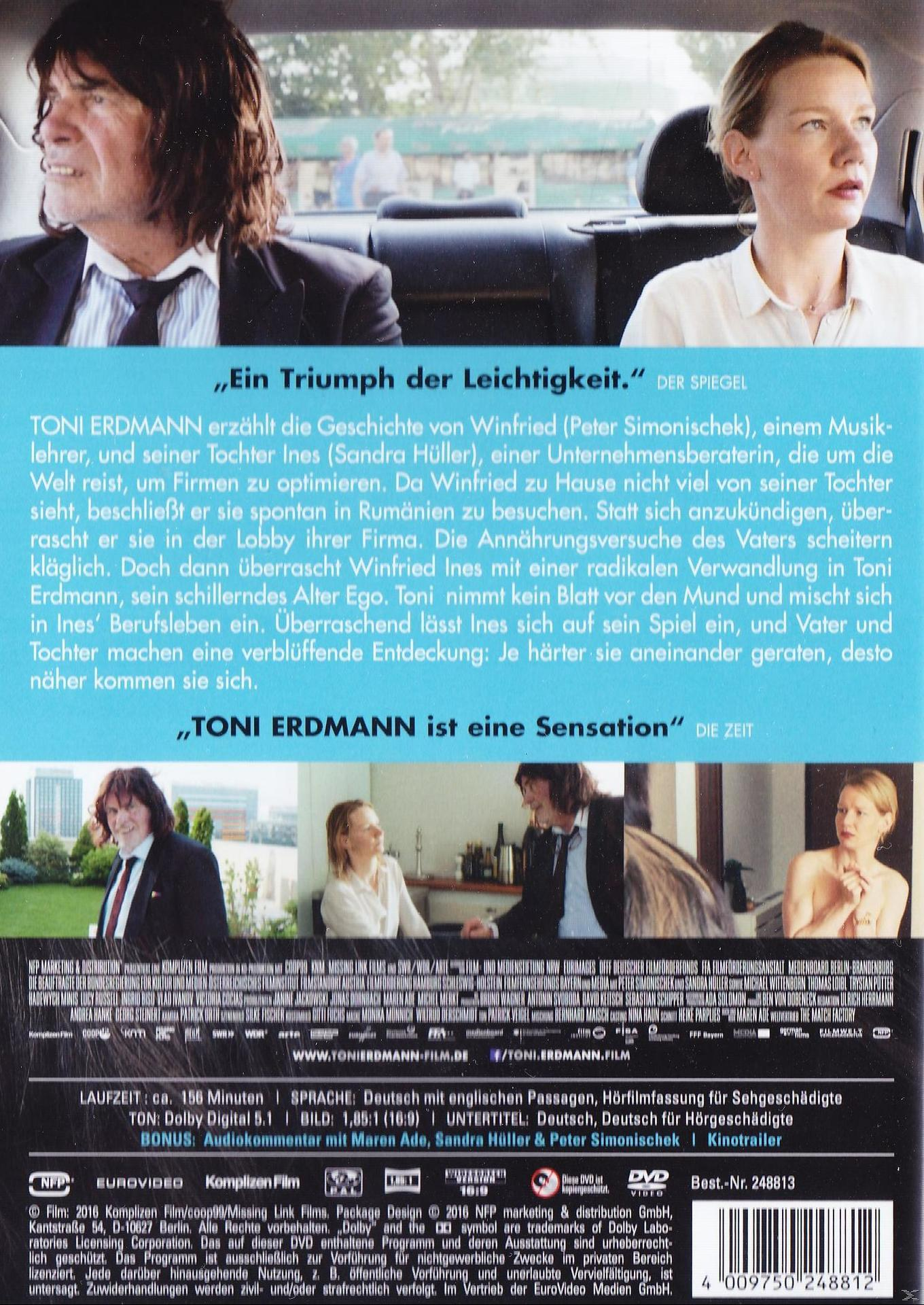 DVD-Cover mit einem Mann und einer Frau. Der Titel lautet auf Deutsch: Toni Erdmann.