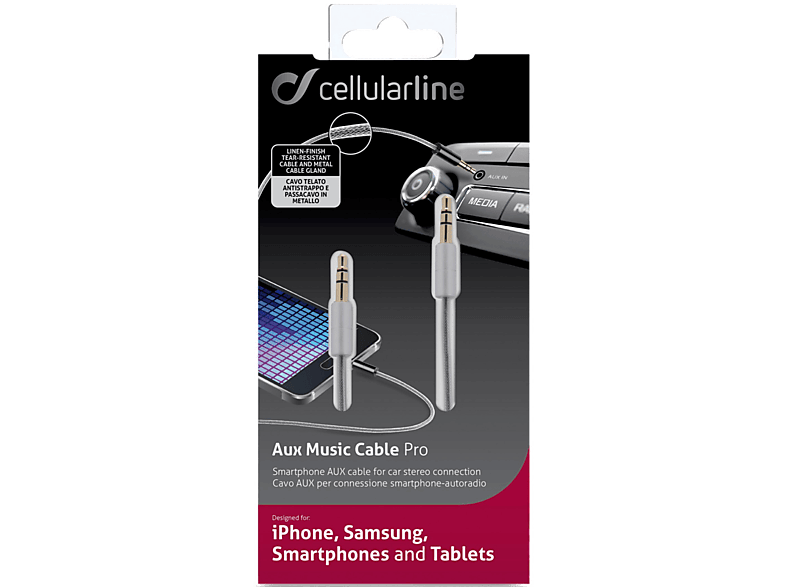 CELLULARLINE Audiokabel 3.5 mm jack (AUXMUSICABLE35D)