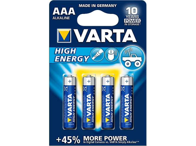 Varta AAA Micro ALK/man 1.5V, 4er Pack; Batterie
