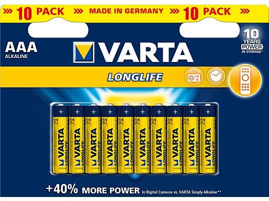 VARTA Longlife - AAA Batterie (Gold/Blau)
