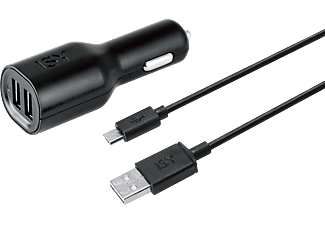 ISY ICC 5200 Dual USB-autolader+ MicroUSB-kabel