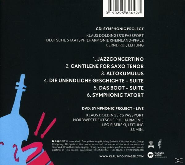 CD-Rückseite mit Titelliste und Credits. Blau, rot und weiß.