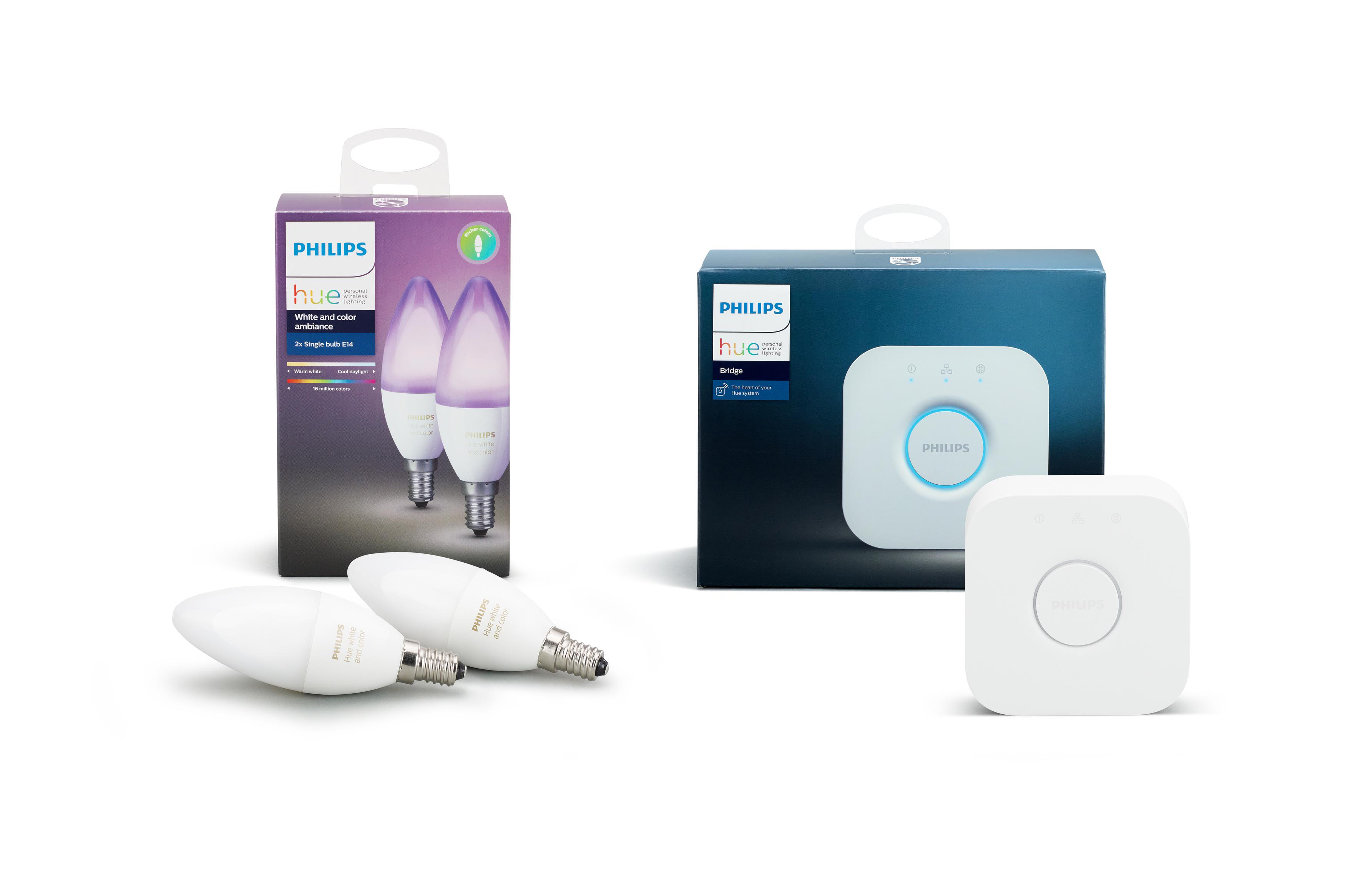 PHILIPS Hue White & Color Ambiance LED Leuchtmittel inkl. Bridge Mehrfarbig