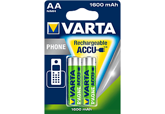 VARTA AKKU PROF ACCU PHONE POWER AA 1600 MAH 2ER BLI - Aufladbare Batterie (Grün/Silber)