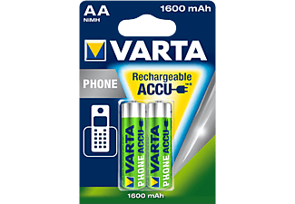 VARTA VARTA - Batteria ricaricabile - AA Mignon - 1600 mAh - 2 pezzo - Verde/Argento - Batteria ricaricabile (Verde/Argento)