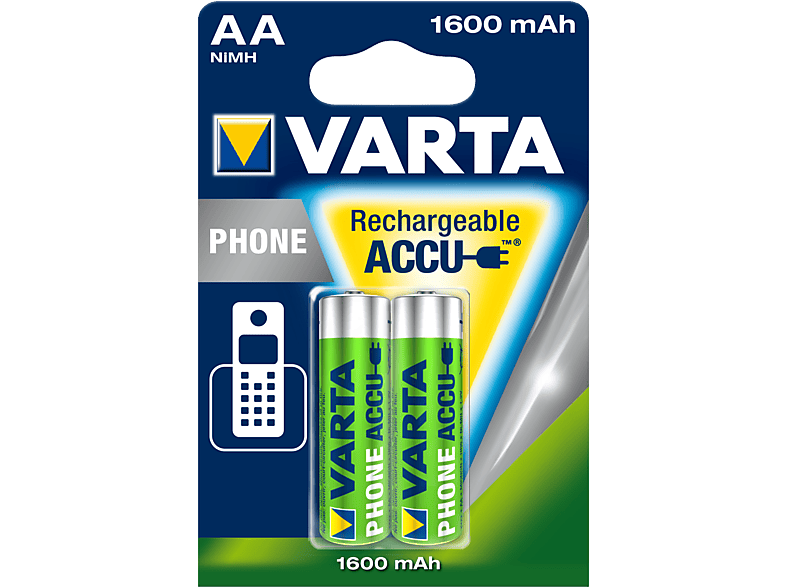 Varta PhonePower T399 Mignon AA NiMH 1700mAh, 2er-Pack; Aufladbare Batterie