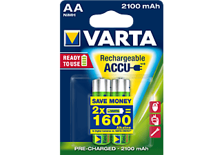VARTA Longlife - Wiederaufladbare AA Batterie (Grün/Silber)