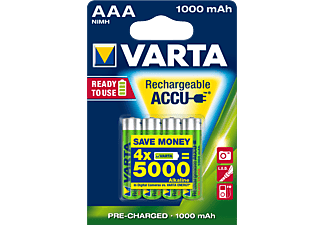 VARTA AKKU PROFESSIONAL ACCU AAA 1000MAH 4ER BLI - Wiederaufladbare AAA Batterie (Grün/Silber)