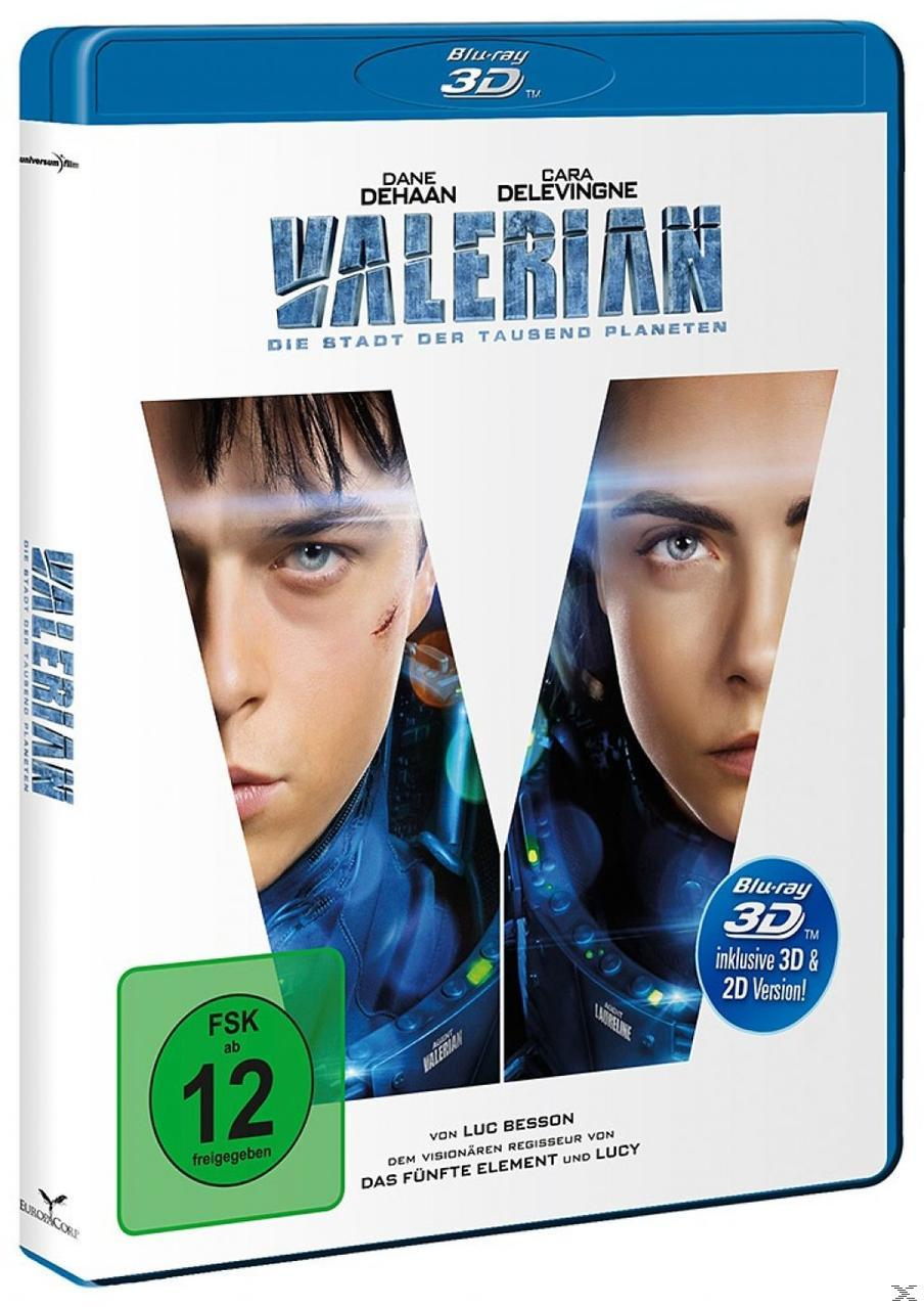 Valerian Blu-ray Box mit zwei Schauspielern auf dem Cover. Grünes Bewertungssymbol und blauer Titel.