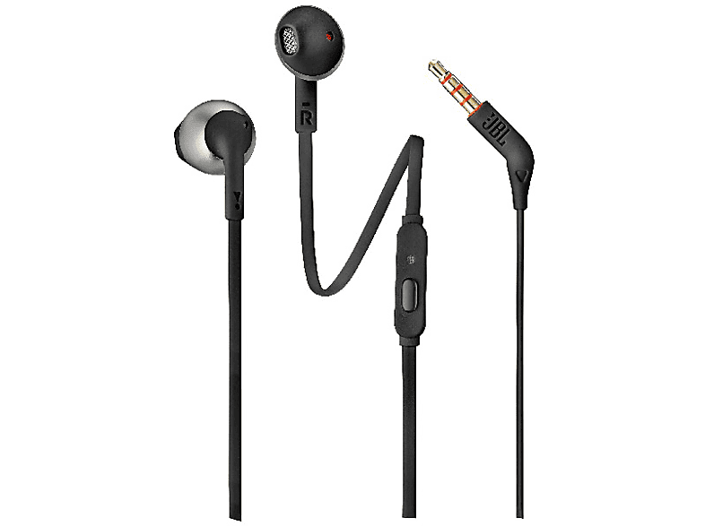 JBL Earbuds T205 - Auriculares con Cable, Color Negro 