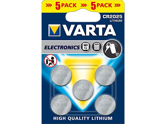 VARTA CR2025 5PCS - Piles boutons (Argent)