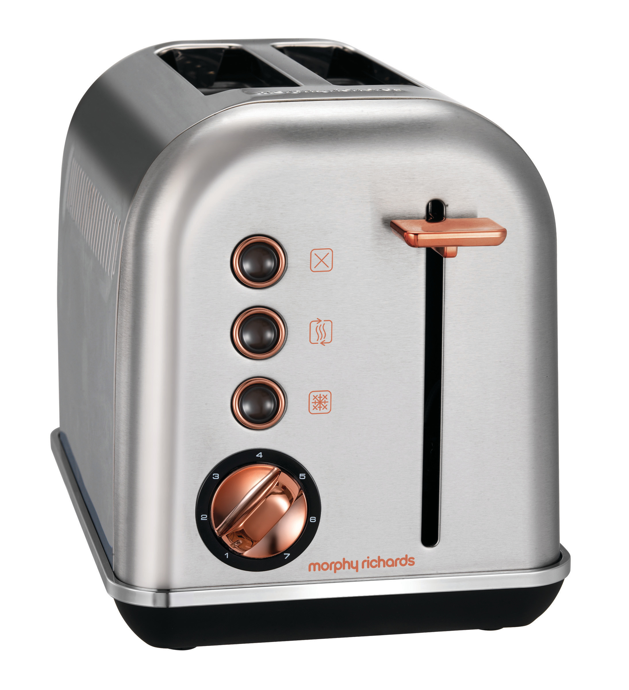 MORPHY RICHARDS Accents Toaster Rosegold gebürstet/Silber (850 Watt, Schlitze: 2)