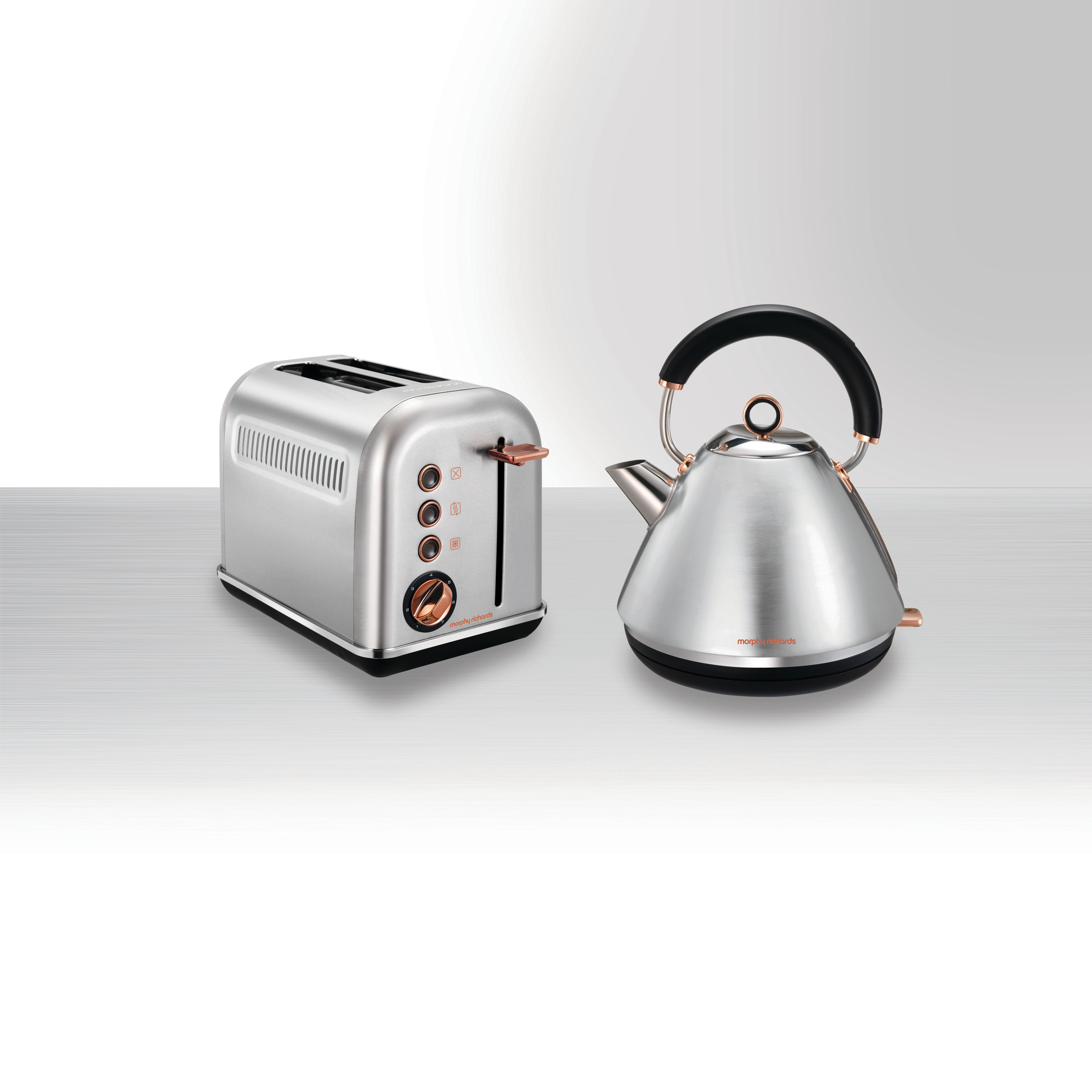 MORPHY RICHARDS Accents Toaster Rosegold gebürstet/Silber (850 Watt, Schlitze: 2)