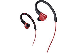 PIONEER SE-E3 - Écouteurs avec crochets auriculaires  (In-ear, Rouge)