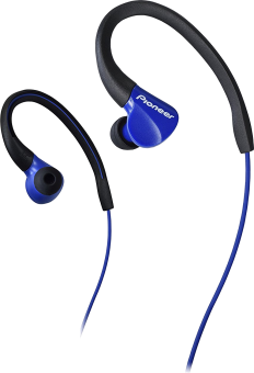 PIONEER SE-E3 - Écouteurs avec crochets auriculaires  (In-ear, Bleu)