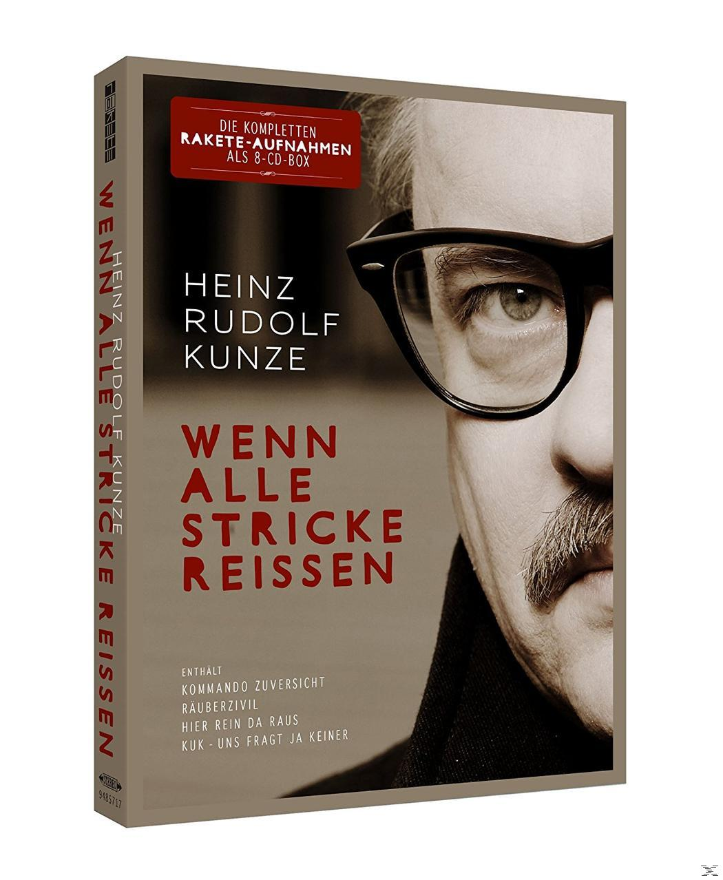 CD-Box-Set-Cover. Porträt von Heinz Rudolf Kunze mit Brille und Schnurrbart. Titel: Wenn Alle Stricke Reissen.