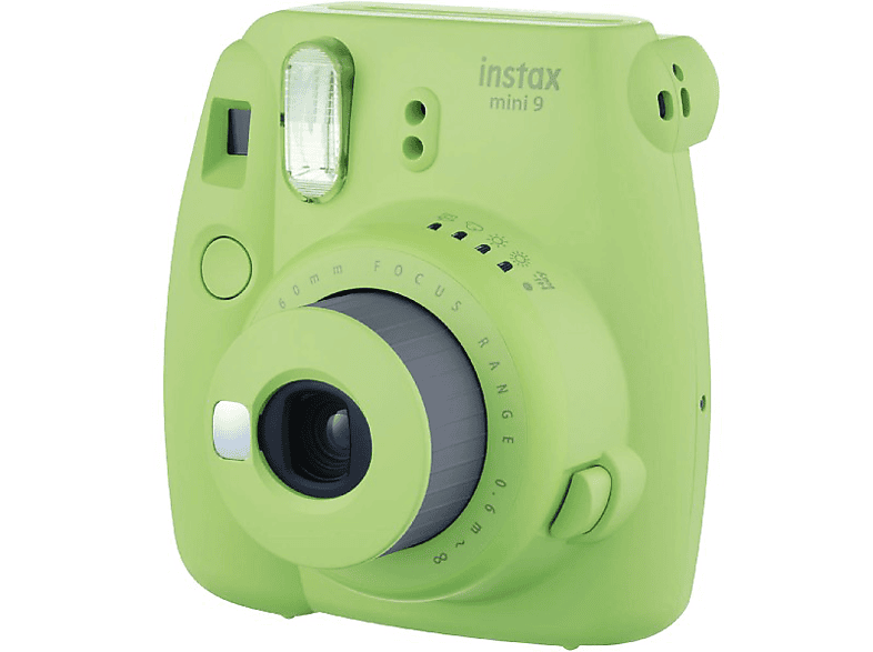 Camara Instantanea Fujifilm instax mini 9 verde flash y enfoque fotografías de 62×46 mm lima green obturación 160 2 pilas lr6aa 62x46mm 62 46mm