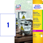 Wetterfeste Folien-Etiketten, 210 x 297 mm, 20 Bogen/20 Etiketten, weiß (L4775-20)