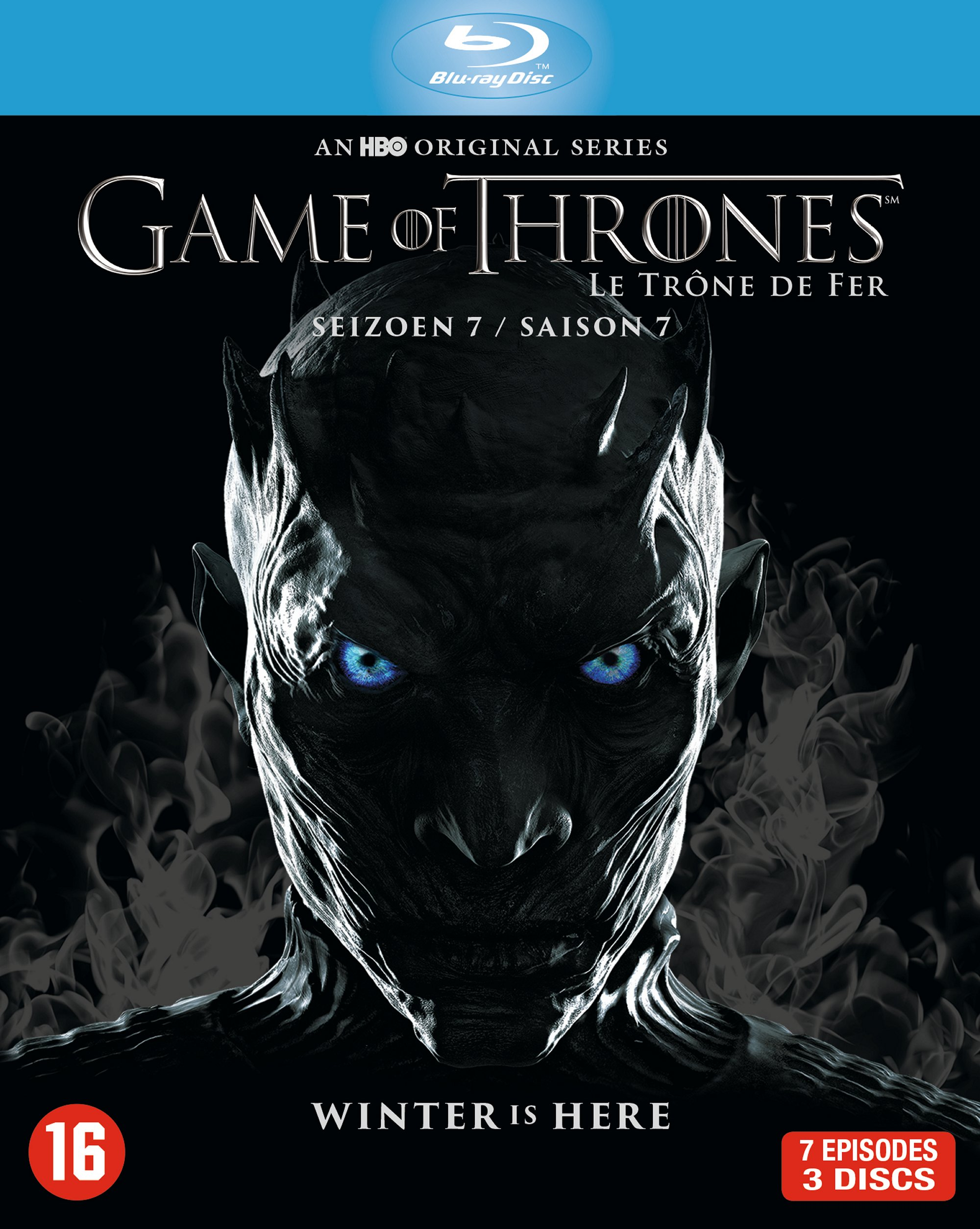 Couverture Blu-ray de Game of Thrones avec le Roi de la Nuit sur la couverture.
