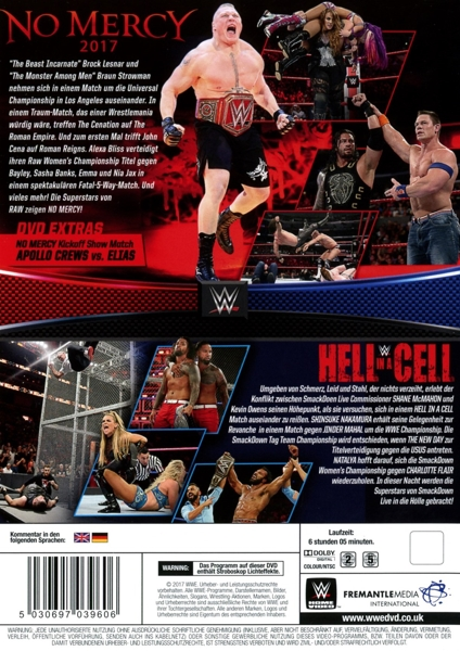 DVD-Cover mit Wrestling-Stars und Veranstaltungsdetails, darunter Brock Lesnar und John Cena.