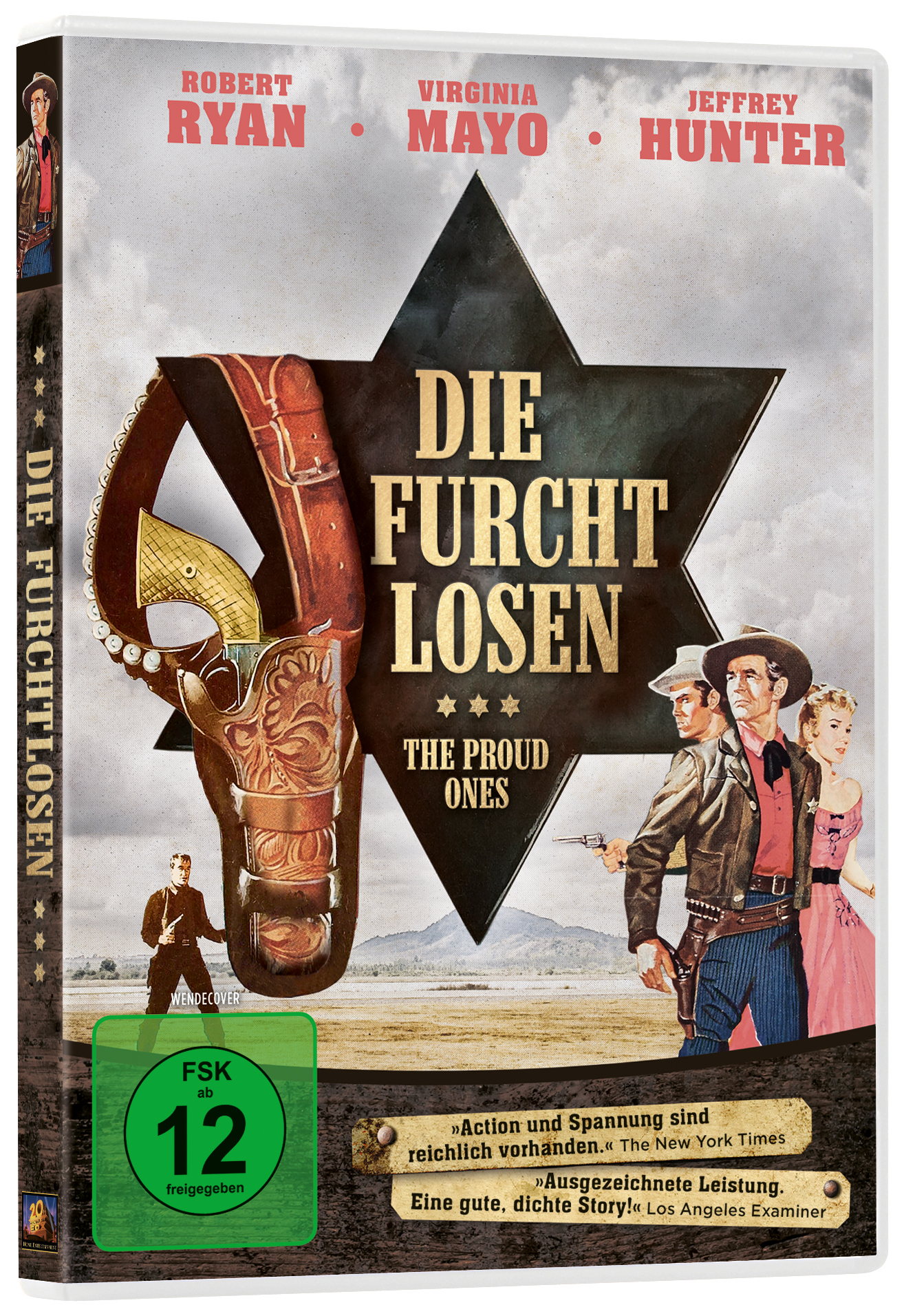 Ein DVD-Cover für den Film „Die Furchtlosen“ mit einem Cowboy und einer Frau.