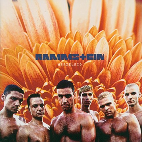 La pochette de l'album montre six hommes devant une fleur orange. Le groupe est Rammstein.