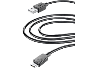 CELLULARLINE USB-kabel - microUSB Home XL 3 m Zwart (USBDATACMICROUSB3M)