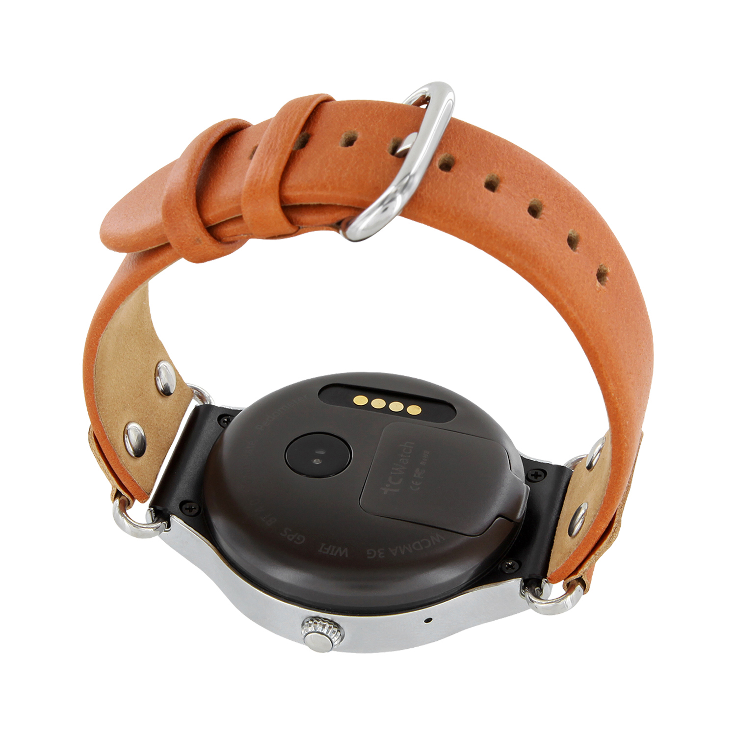 XLYNE XETA XW PRO Smartwatch Metall Leder, 200 x 22 mm, Silber/Braun 