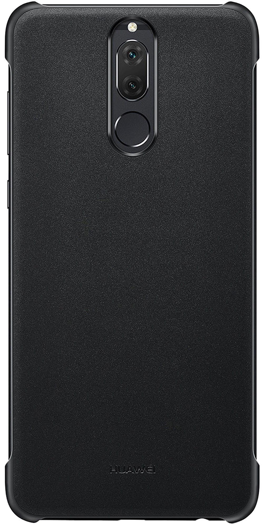 Egy fekete telefontok. Kamerakivágások és a Huawei logója látható. A felülete texturált.