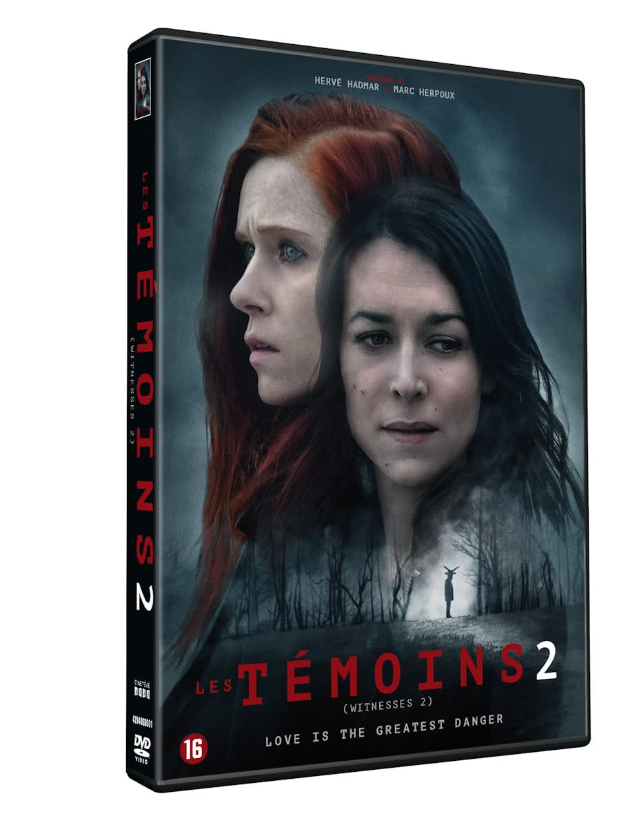 DVD-hoes van 'Les Témoins 2' met twee vrouwen gezichten. De titel is in het Frans.