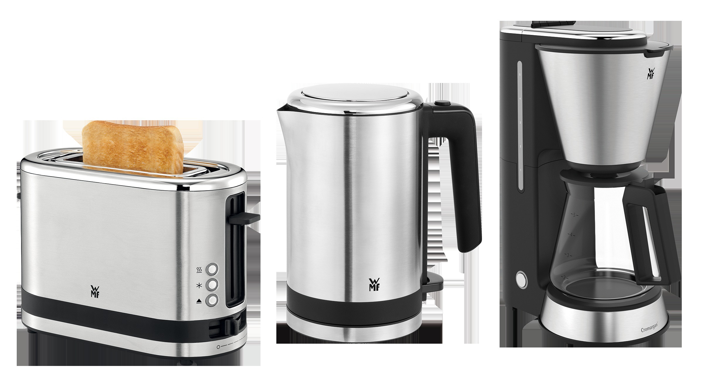 WMF KÜCHENminis® Frühstücksset mit Kaffeemaschine, Wasserkocher und Toaster Frühstücksset Edelstahl matt