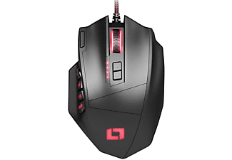 LIONCAST LIONCAST LM30 - MMO Gaming Mouse - 19 pulsanti MMO ottimizzati - nero - Mouse gaming, cablato, Ottica con diodi laser, 16400 dpi, Nero