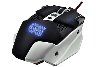 DRAGON WAR G5 Warlord - Gaming Maus + Mauspad, kabelgebunden, BlueTrack Sensor, 4000 dpi, Schwarz/Weiß