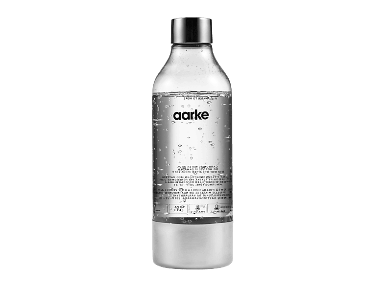 Aarke AAPB1-Steel Pet-Flasche 1L (0,8L bis zur Fülllinie); Wasserflasche
