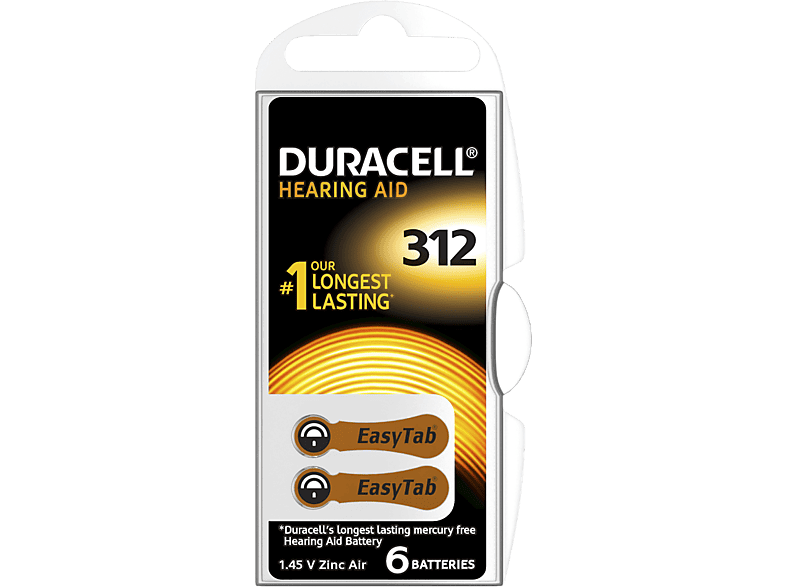 DURACELL Speciality Hearing Aid -batterijen maat 312