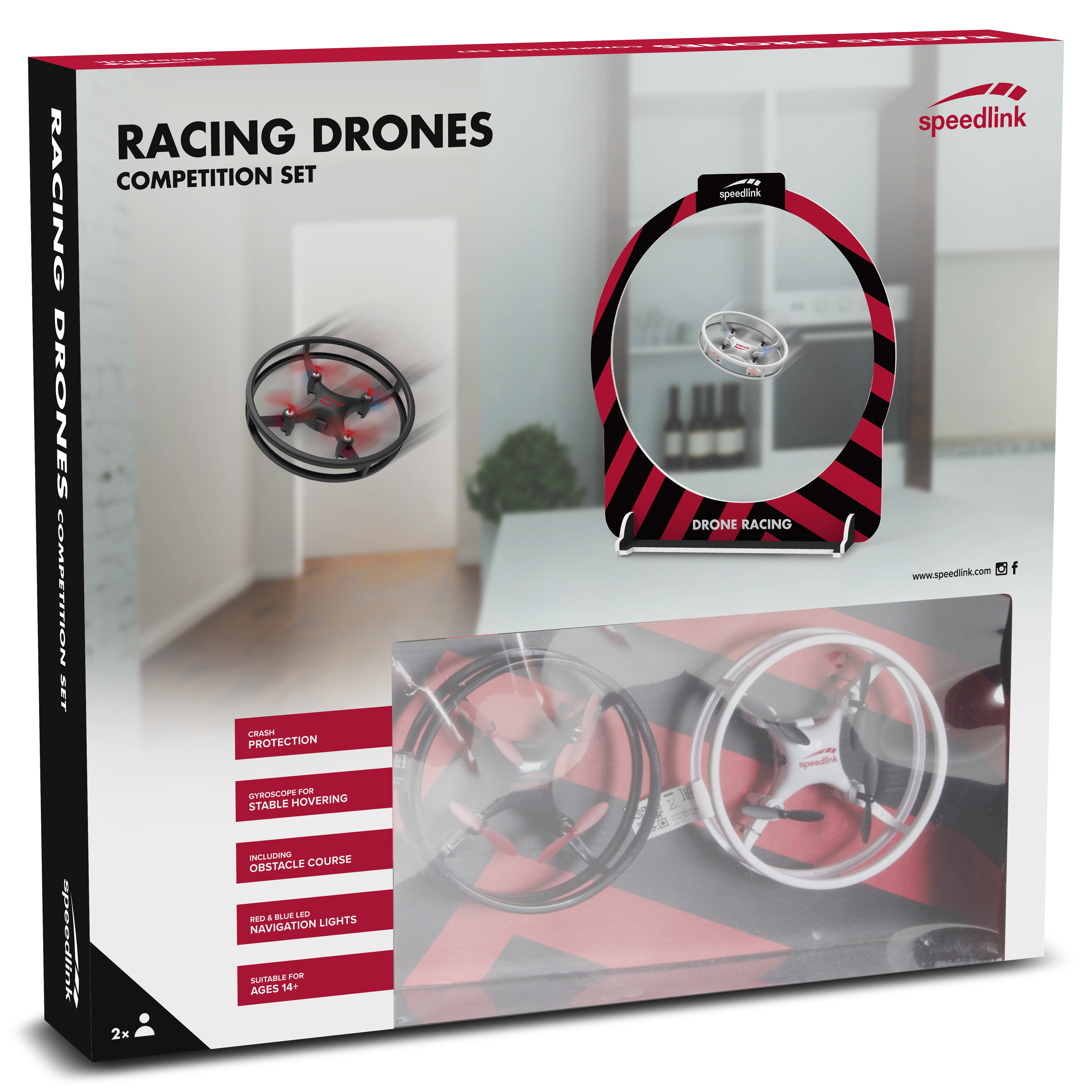 SPEEDLINK Racing Drones Set Black Drohne, Schwarz/Weiß