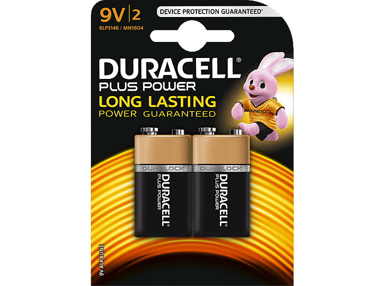 DURACELL Plus Power 9 V batterijen 2 pack
