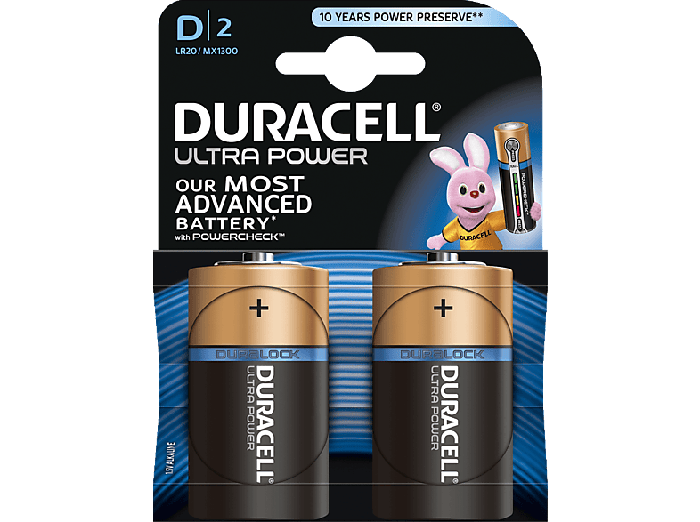 DURACELL Ultra Power D-batterijen 2 pack