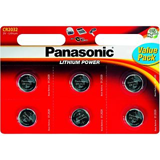 PANASONIC BATTERY CR2032 lithium batterijen 6 pack