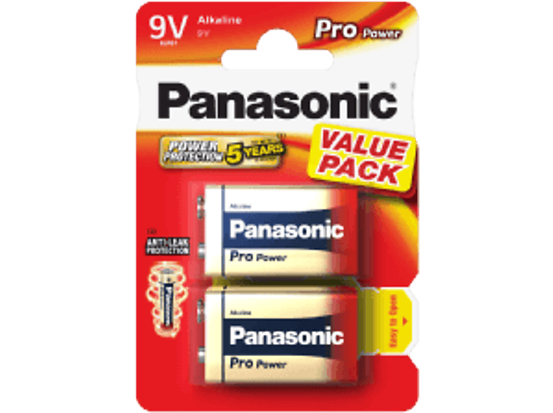 PANASONIC BATTERY 6LR61PPG alkaline-batterijen 2 pack