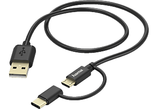 Hama 2in1 Micro Usb Kabel Mit Usb Type C Adapter 1 M Schwarz Online Kaufen Saturn