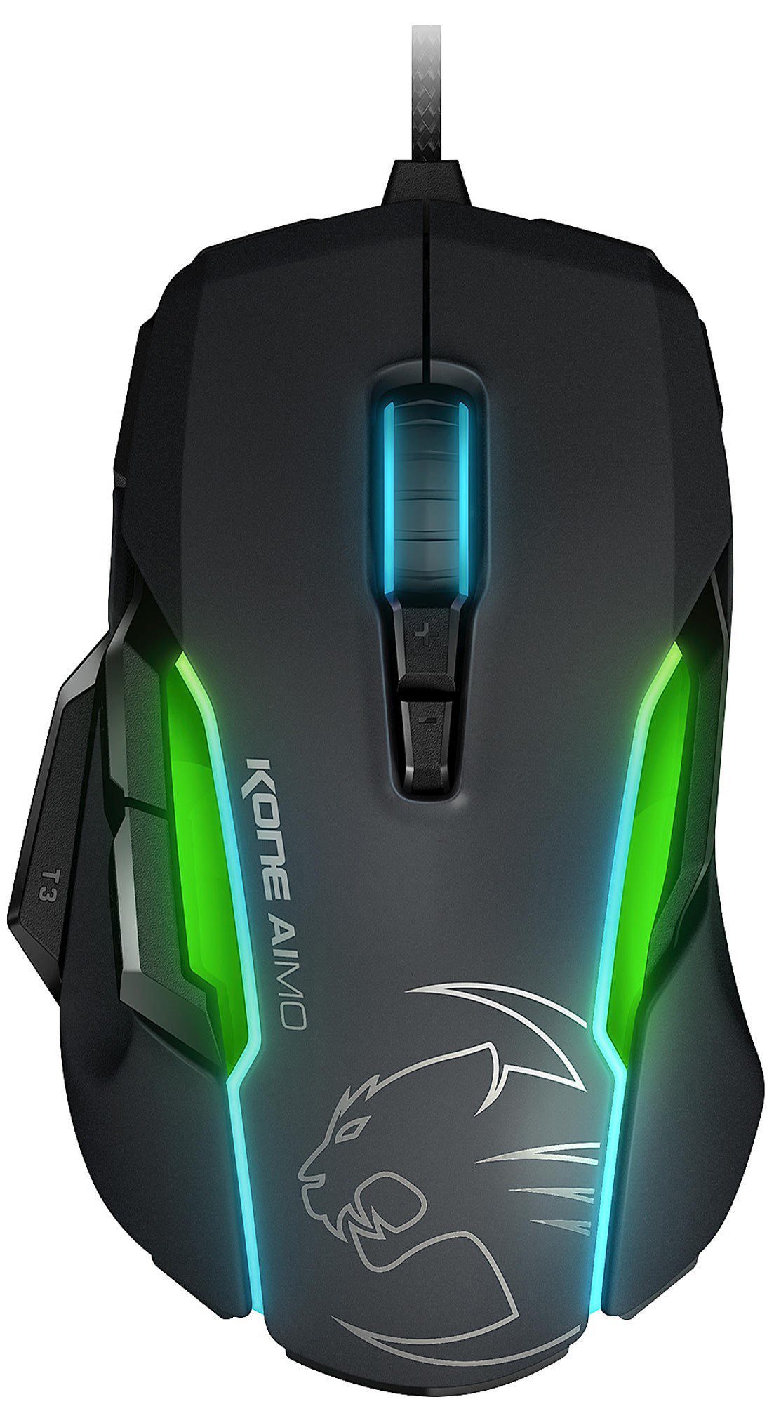 ROCCAT Kone Aimo Gaming Maus, Schwarz/Leuchtfarbe: Mehrfarbig
