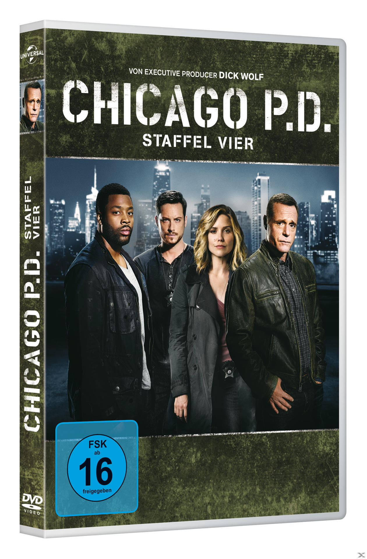 DVD-Cover von Chicago P.D. mit Schauspielern und Text auf Deutsch auf dunklem Hintergrund.