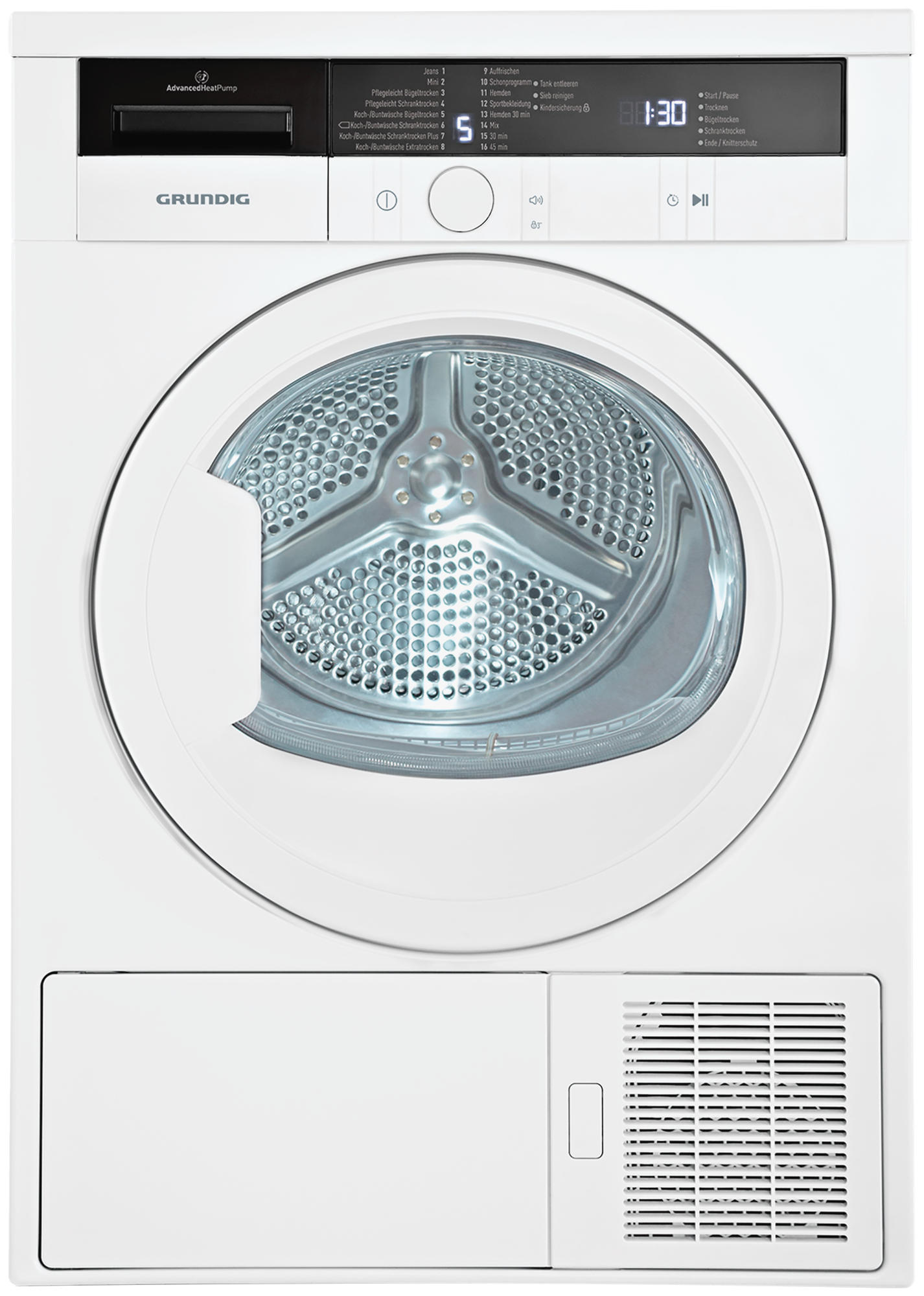 GRUNDIG GTN 28250 MG Wärmepumpentrockner (8 kg, A++, Weiß)
