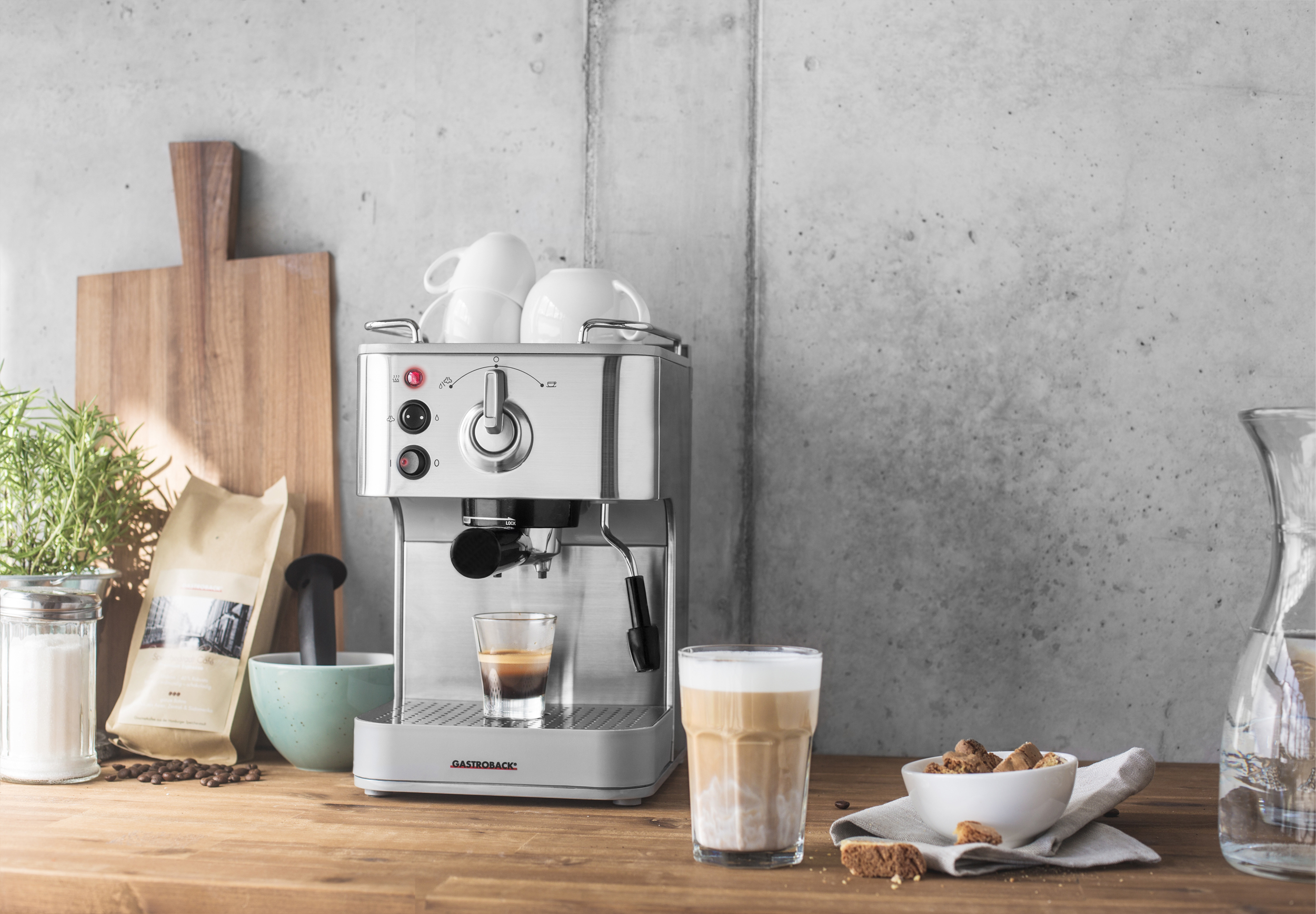 GASTROBACK 42606 Design Espresso Plus Espressomaschine Edelstahl/Silber